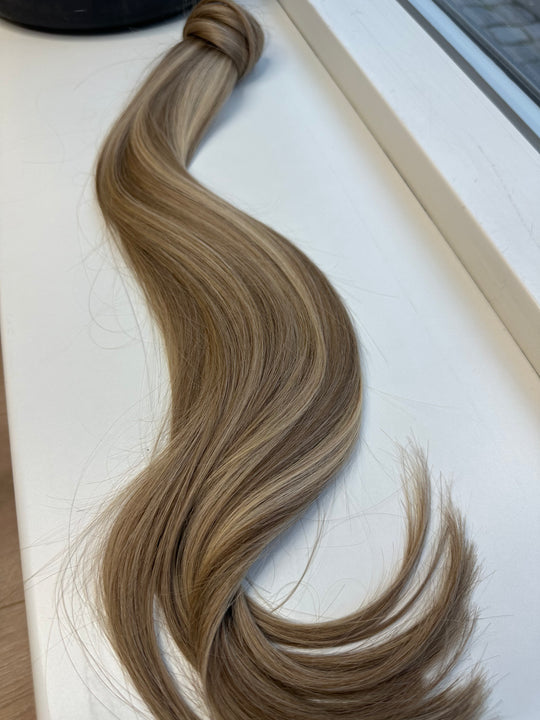 Ponytail extension 50 cm lys blond #5 Copenhagen Blonde 100 gram ægte hår
