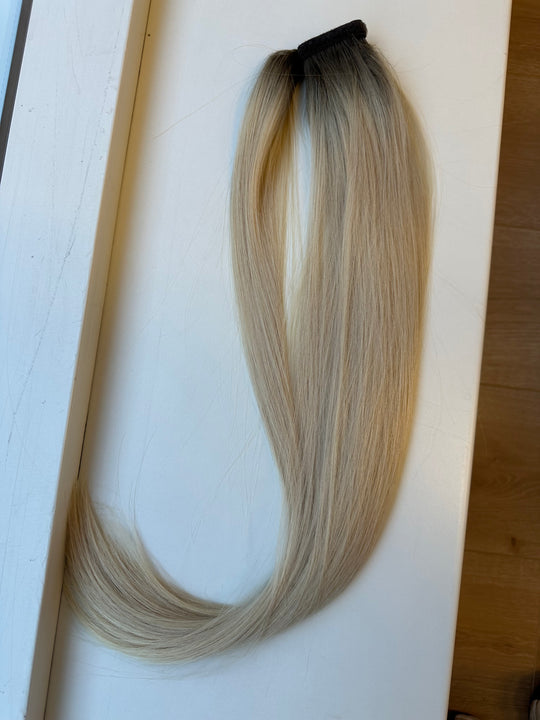 Ponytail extension 50 cm platinblond #8 Ice 100 gram ægte hår