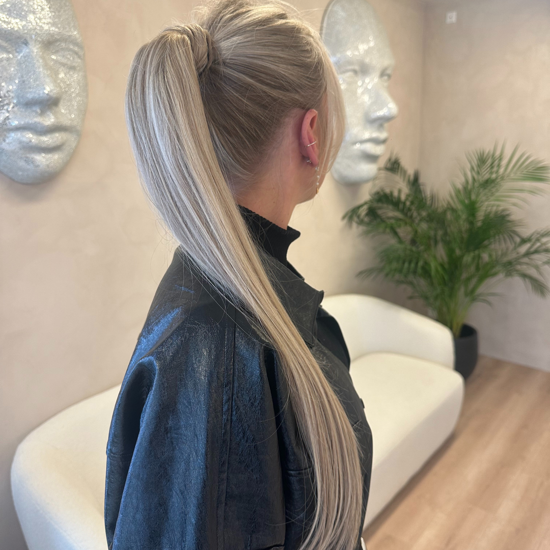 Ponytail extension 50 cm lys blond #5 Copenhagen Blonde 100 gram ægte hår