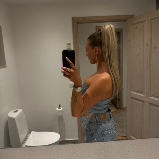 Ponytail extension 50 cm lys blond #5 Copenhagen Blonde 100 gram ægte hår